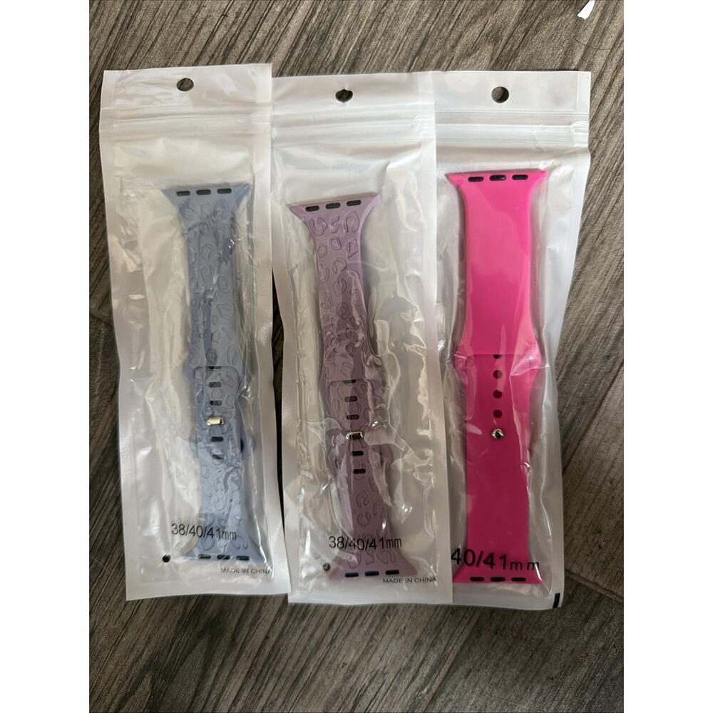 Watch Bands For Apple Watch 3 Pack Has Pink, Blue, Lavender Size 38,40,41